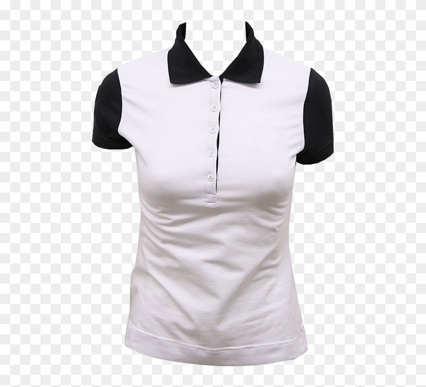550 X 737 - White Polo Shirt For Girls Colar Black Clipart #3544373