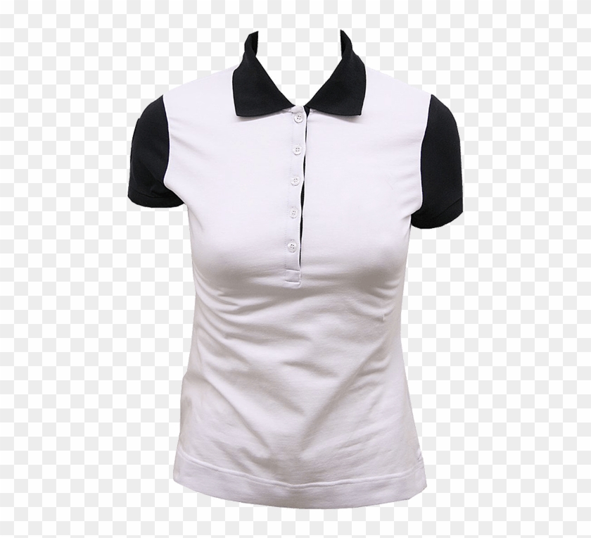 550 X 737 - White Polo Shirt For Girls Colar Black Clipart