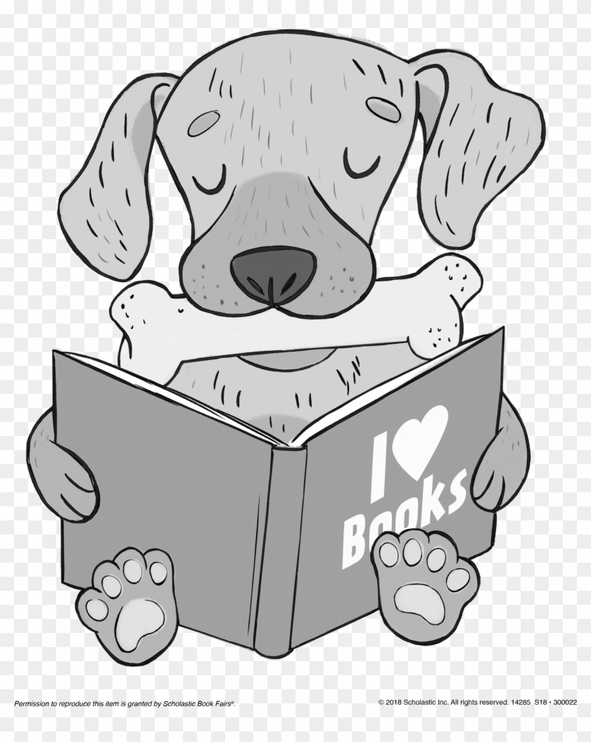 300022 Paws For Books Book Fair Clip Art Dog With Bone - Sketch - Png Download #3544833