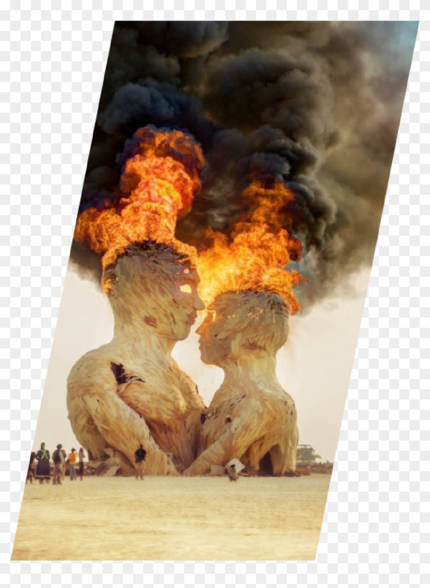 Close - Burning Man Sculpture Burning Clipart
