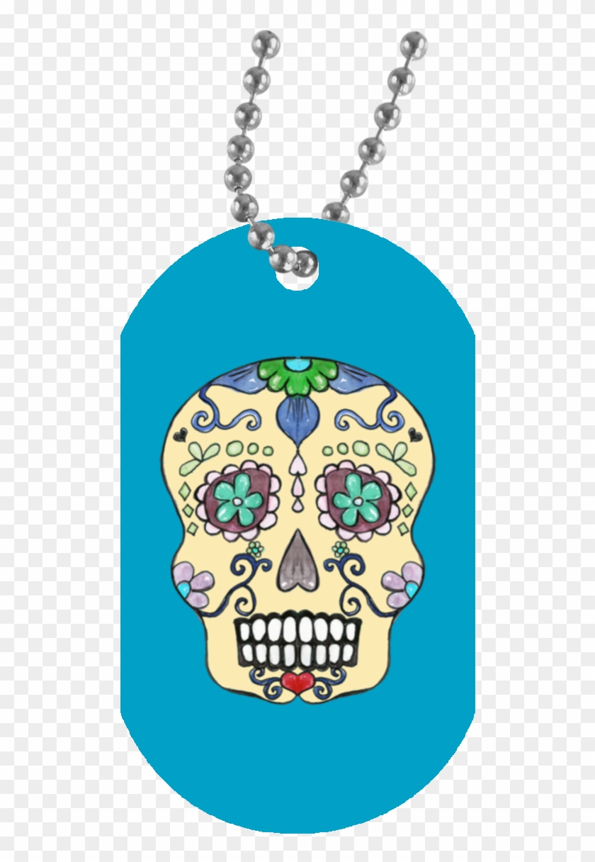 Sugar Skull White Dog Tag Necklace - Happy Birthday Meaningful Daughter Quotes Clipart #3545144