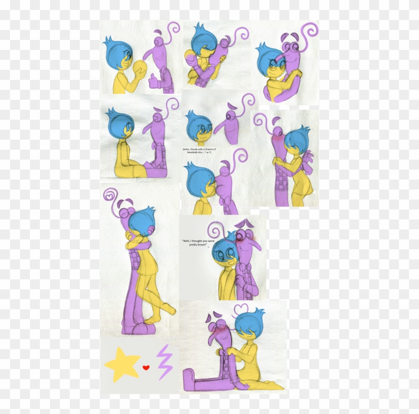 🍉 Embrace Their Excitement - Inside Out Joy And Fear Kiss Clipart