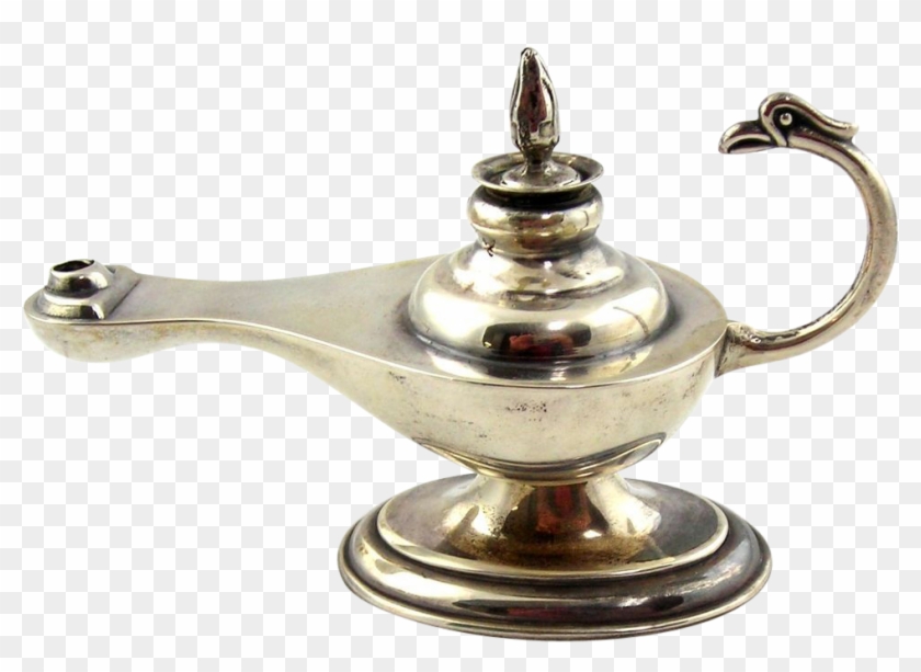 Vintage Sterling Silver Aladdin - Silver Arabian Oil Lamp Clipart #3546074