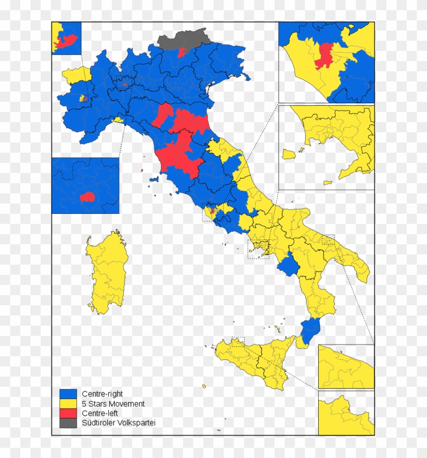 654px-italian 2018 Elections Chamber Of Deputies Constituencies - Italy Map Vector Free Clipart