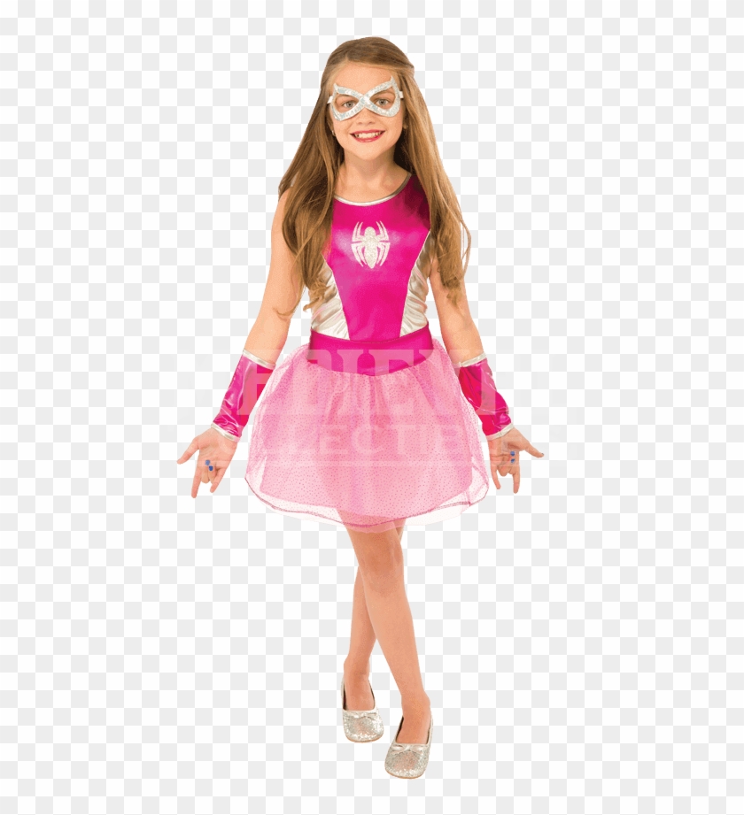 Kids Spider Girl Pink Tutu Dress Costume - Costume Clipart #3547709