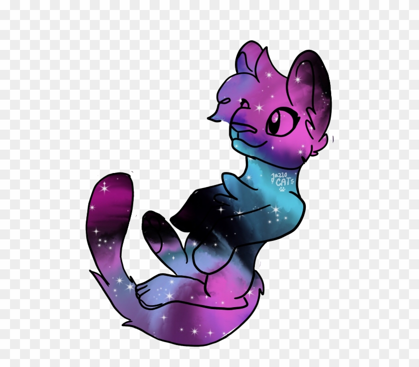 #galaxycat #galaxy #cat #kitty #sparkles #pink #black - Cartoon Clipart #3547766