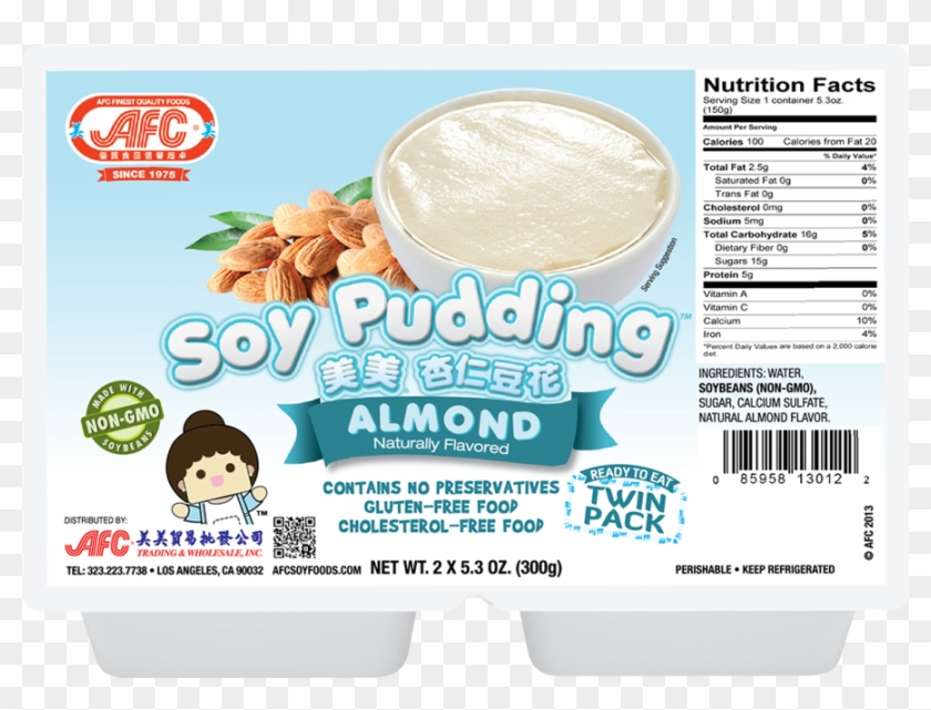 Afc Almond Soy Pudding 34 Oz - Afc Soy Foods Soy Pudding Clipart #3549110