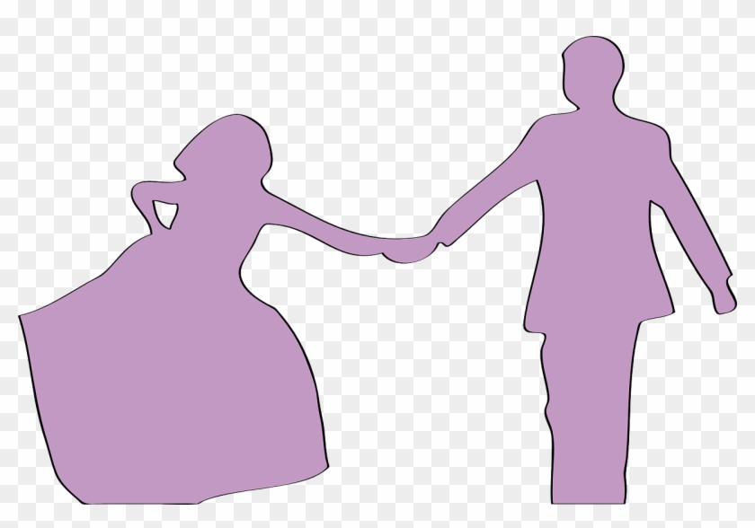 Amour Couple Love Silhouette Png Image - Just Married Couple Png Clipart #3550087
