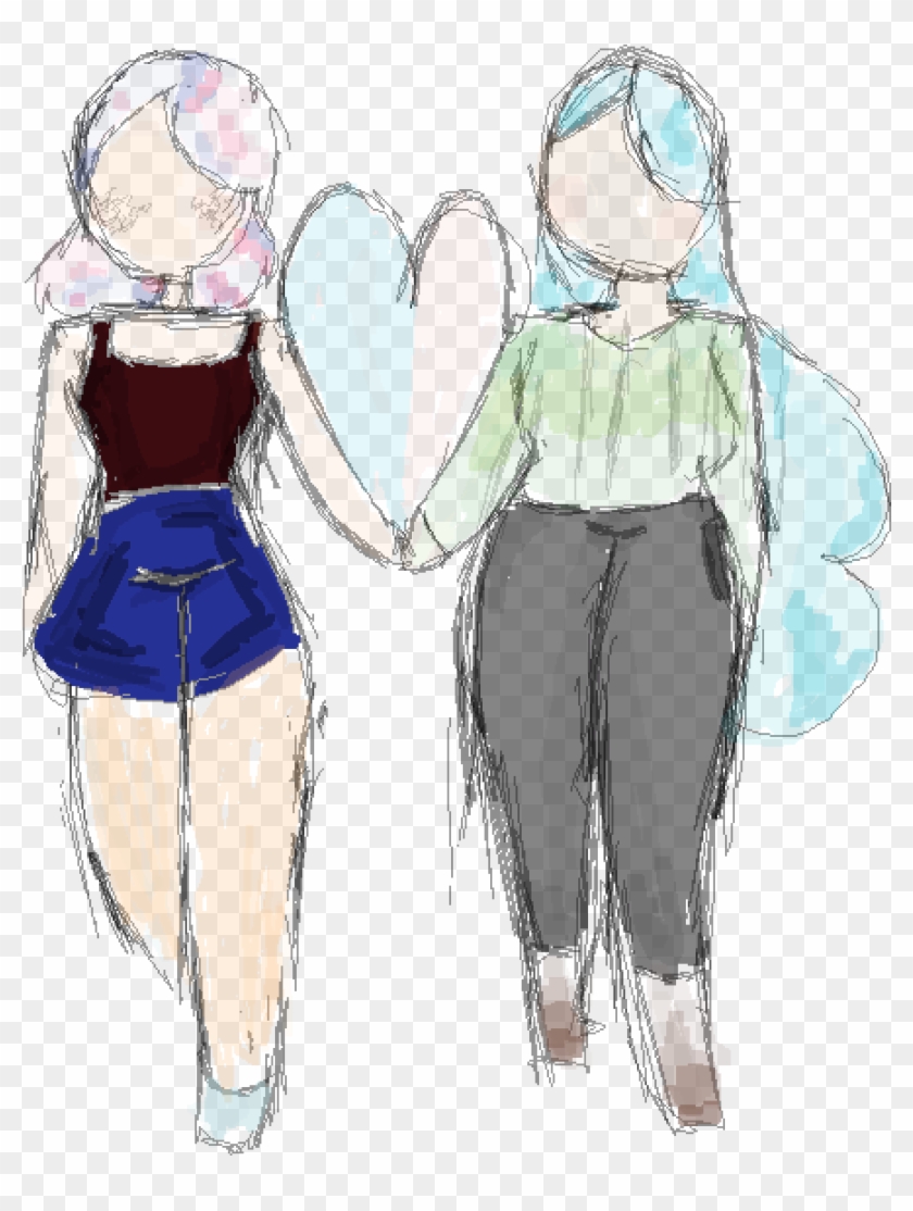 A Cute Lesbian Couple Because I Support > - Cute Lesbian Couple Drawings Clipart