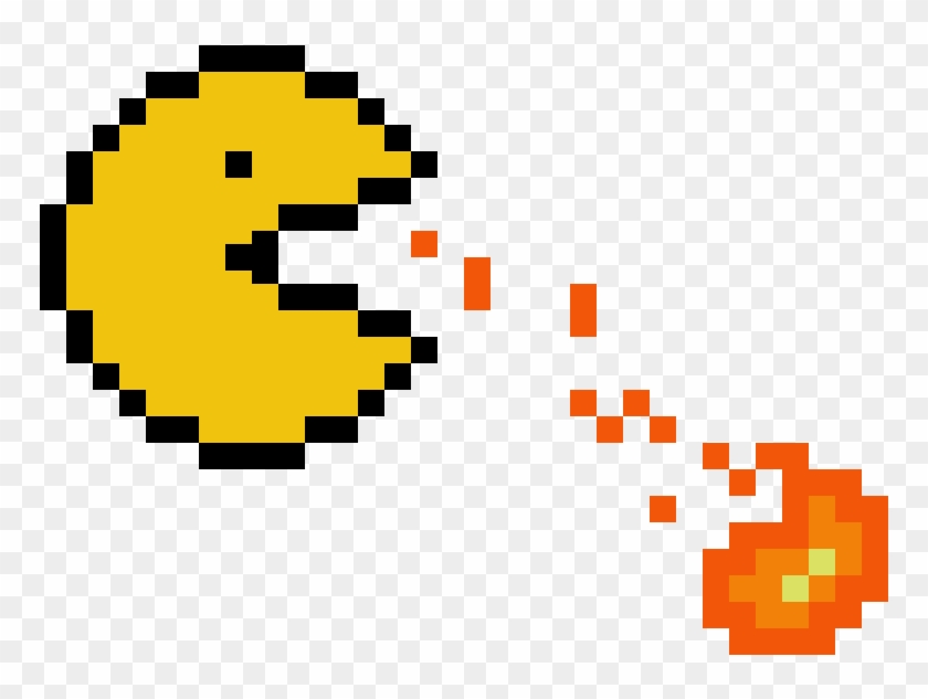 Fire Breathing Pac-man - Pac Man Drawing Pixel Clipart #3550676