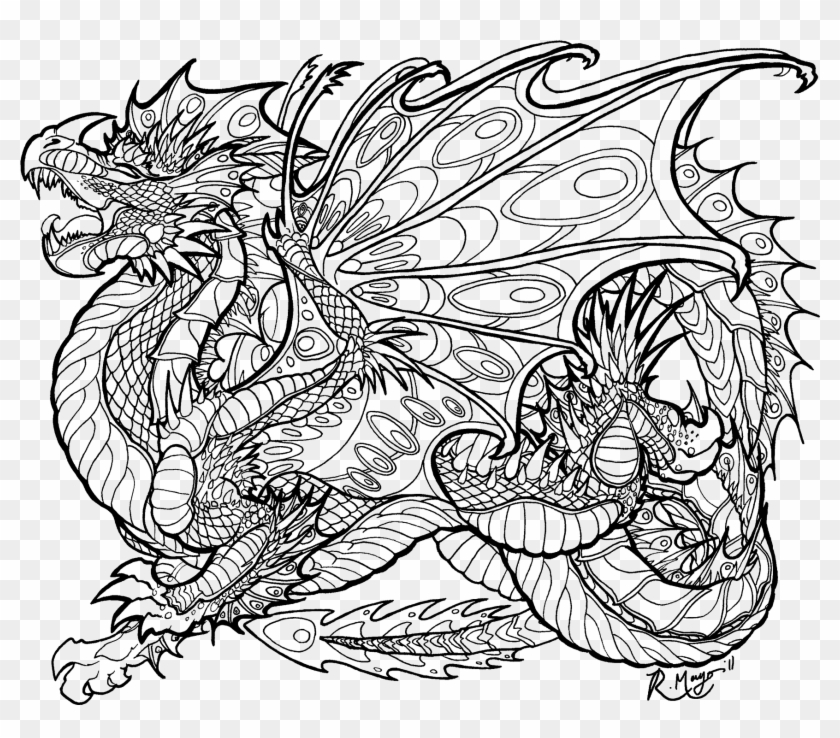 Mythical Dragon Dragon Coloring Pages Clipart