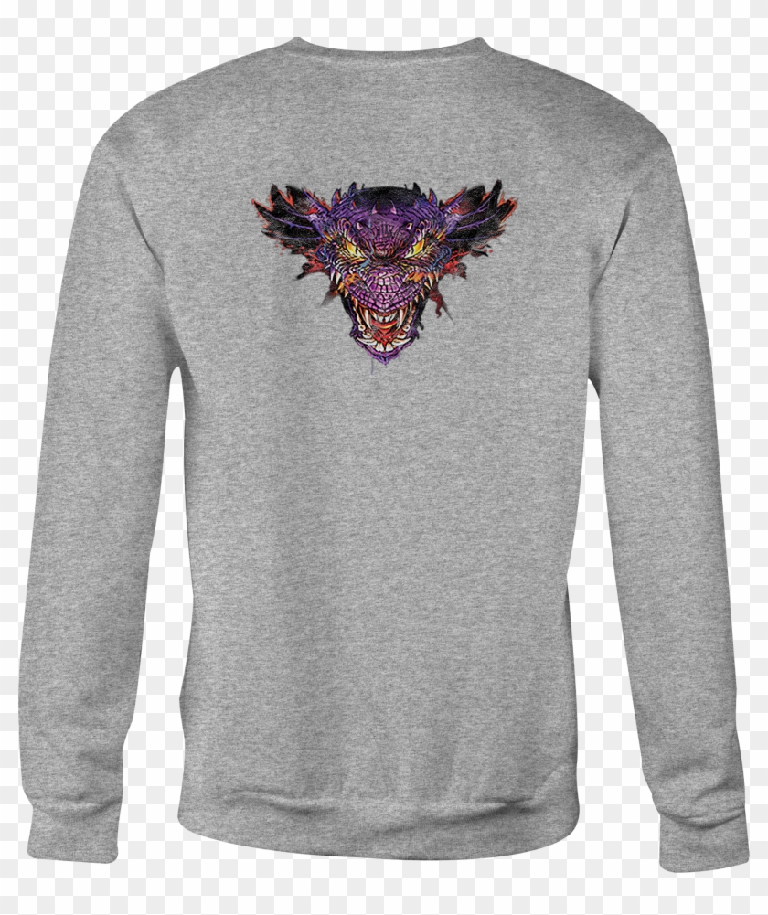 Crewneck Sweatshirt Fire Breathing Dragon Shirt For - Long-sleeved T-shirt Clipart