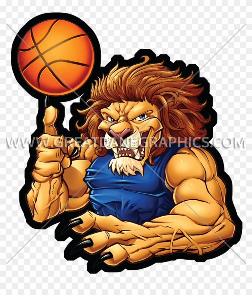 Basketball Lion - Cartoon Animals Playing Basketball Clipart #3551835