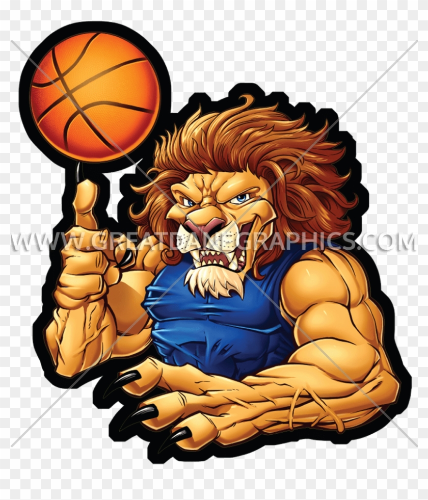 Basketball Lion - Cartoon Animals Playing Basketball Clipart