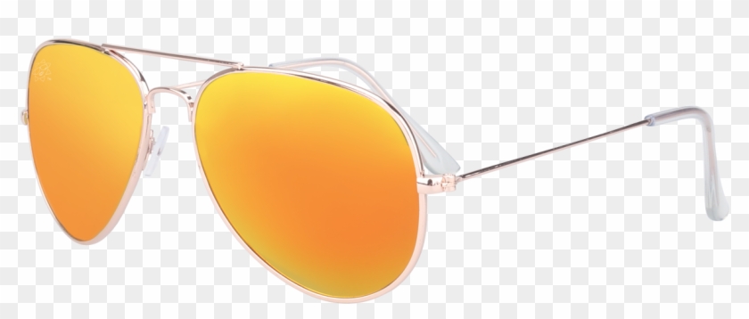 Sunkissed Aviator 3025 Sunglass, Gold Frame With Sunburst - Reflection Clipart
