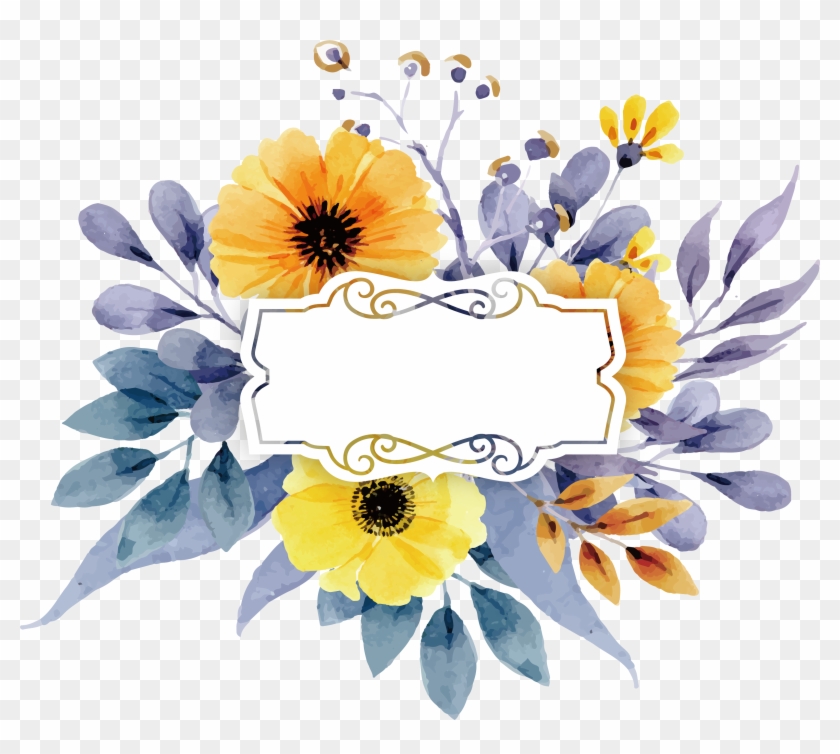 Euclidean Computer File Watercolor Yellow Invitation - Daisy And Sunflower Vector Clipart