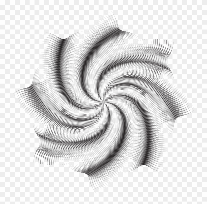 Black And White Abstract Art Line Art Drawing - Spiral Clipart