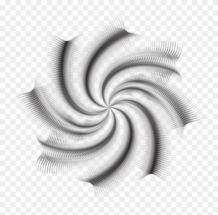 Black And White Abstract Art Line Art Drawing - Spiral Clipart #3552683