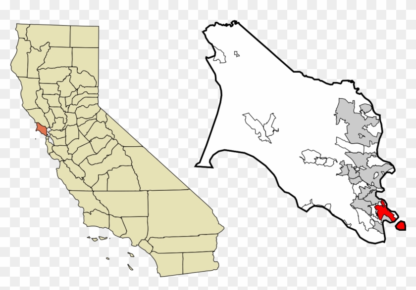 Marin County California Incorporated And Unincorporated - Bear Flag Revolt Map Clipart #3554062