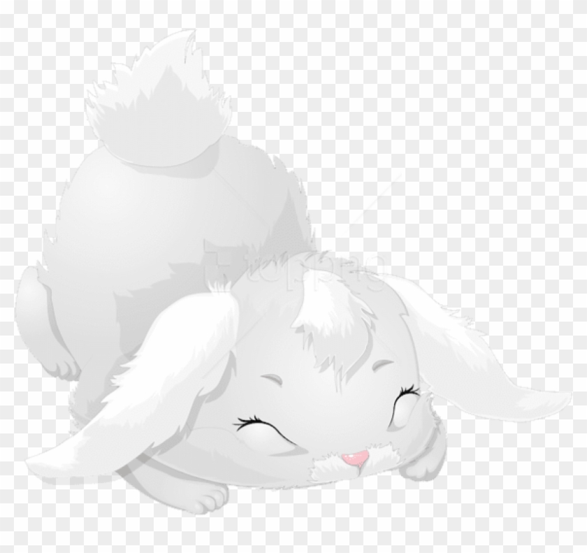 Free Png Download Cute White Bunny Cartoon Clipart - White Bunny Transparent Clipart