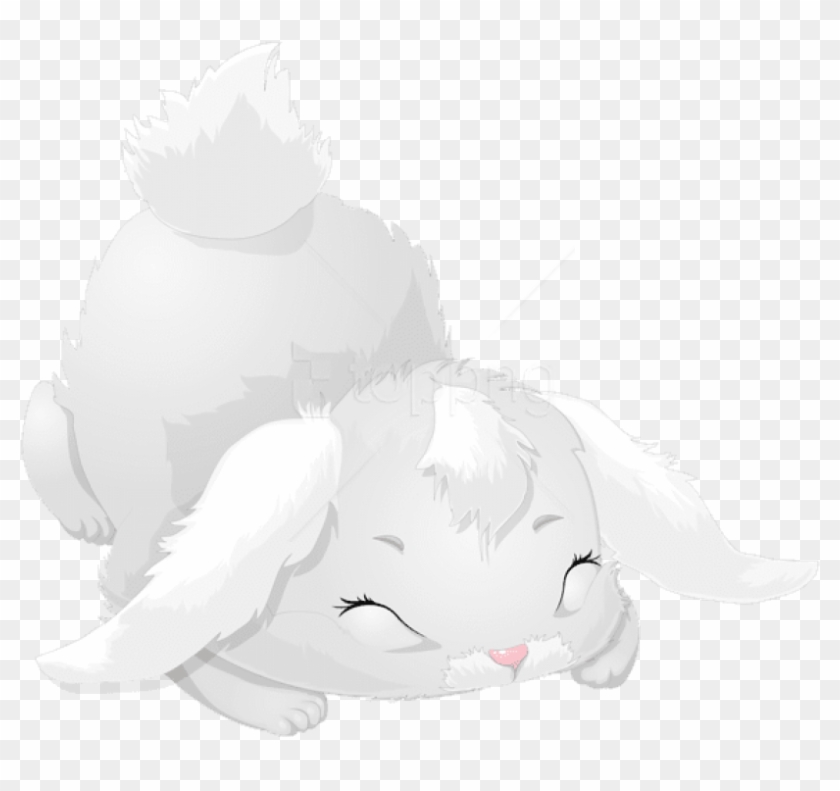 Free Png Download Cute White Bunny Cartoon Clipart - White Bunny Transparent Clipart #3554939
