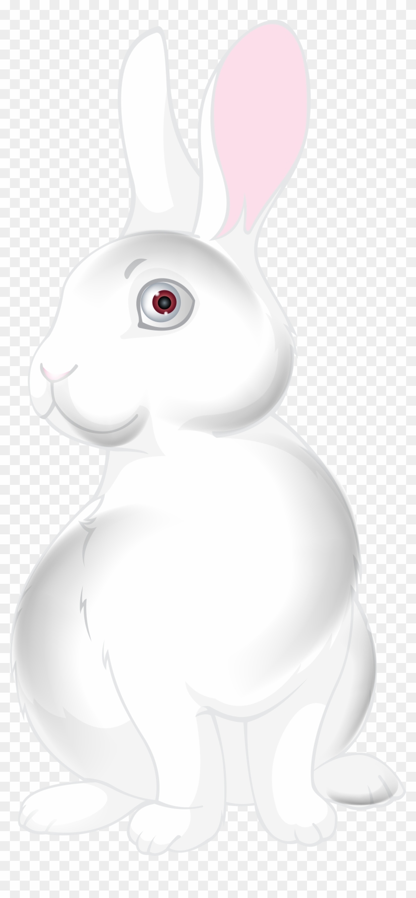 White Bunny Cartoon Png Clip Art Image - Domestic Rabbit Transparent Png