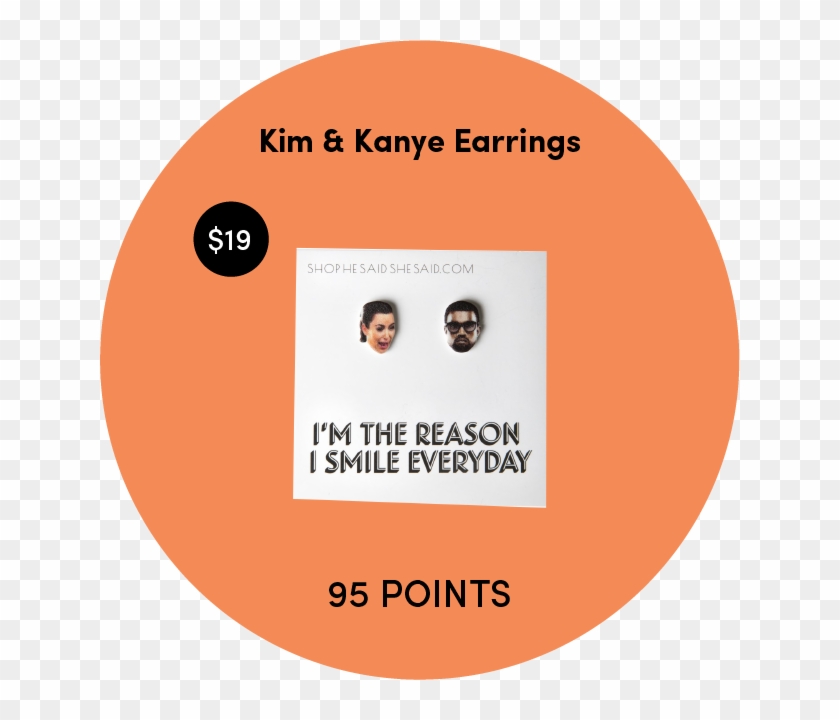 He Said She Said Kim & Kanye Earrings - Circle Clipart