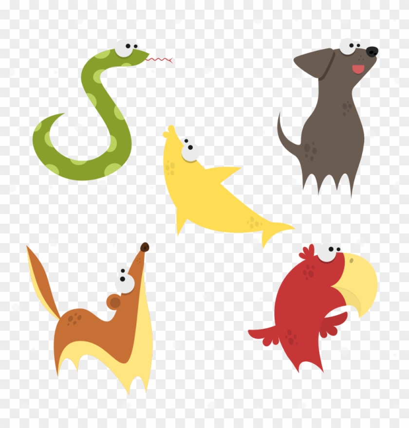 Cute Animals Vector Set - Cartoon Clipart #3556282