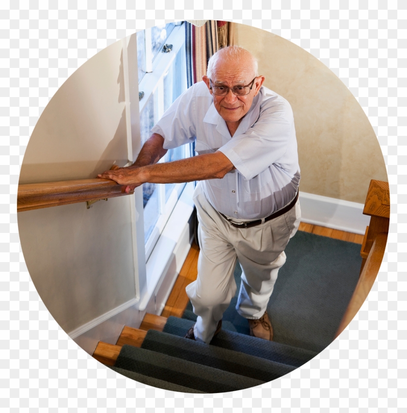 People Returning Home From Hospitalization Or Rehab - Old Person Climbing Stairs Clipart