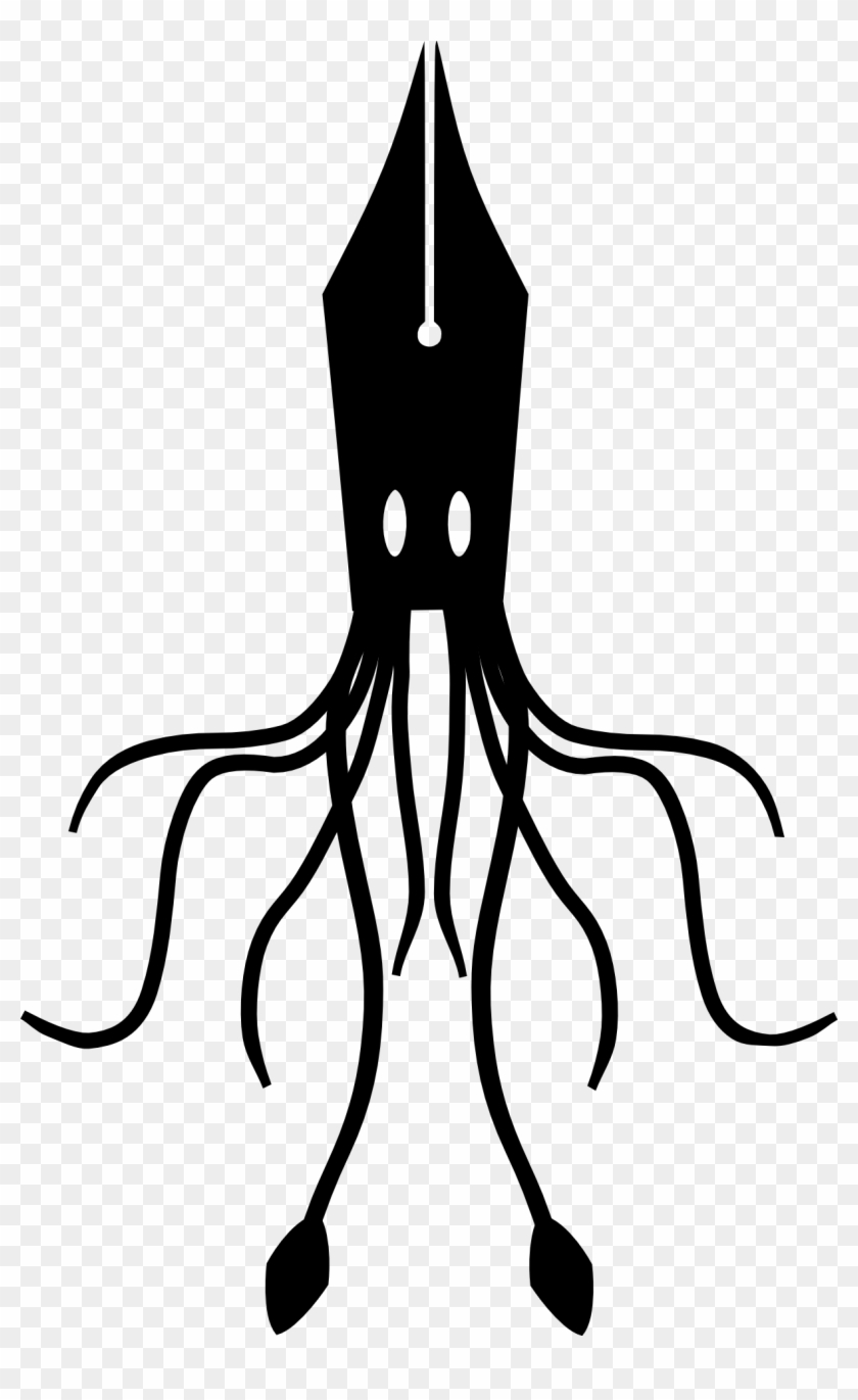 The Squid And Its Ink - Abstract Squid Clipart
