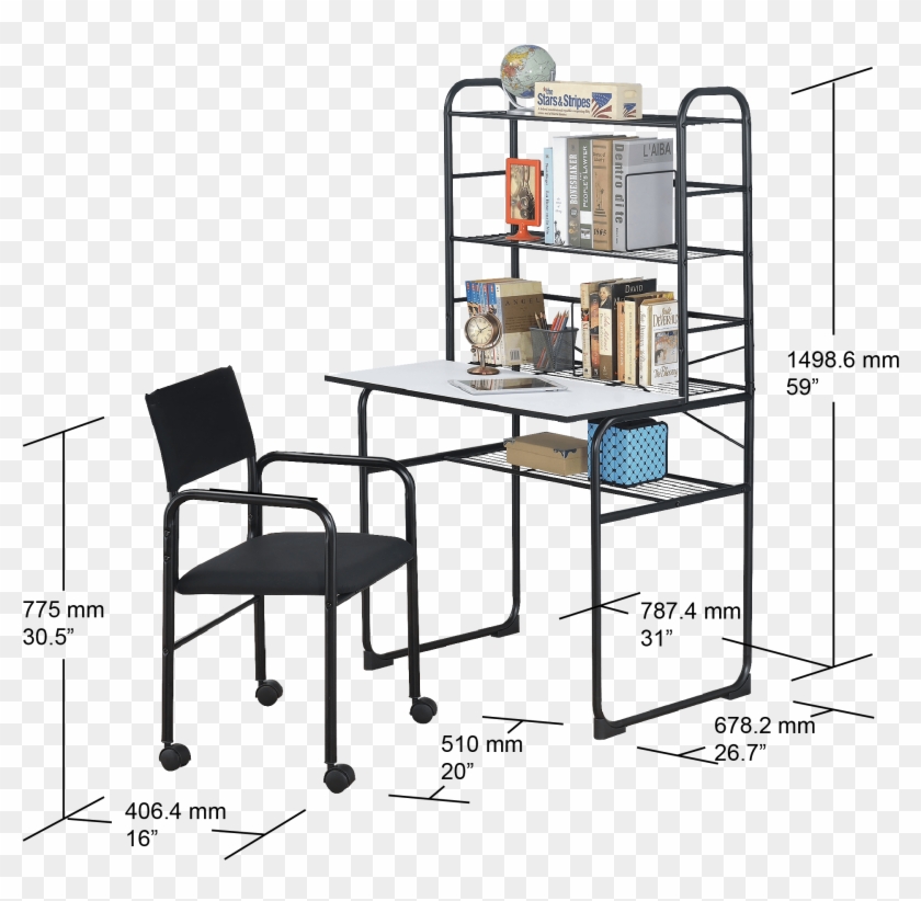 Student Desk And Chair Set - Computer Desk Clipart #3557477