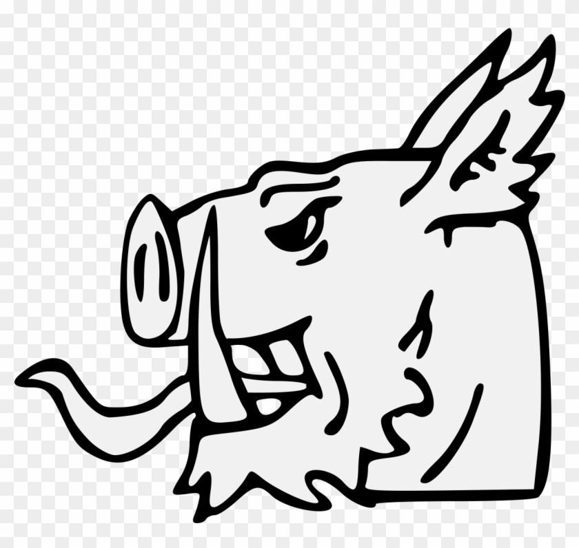 Boar's Head Couped - Illustration Clipart #3559047