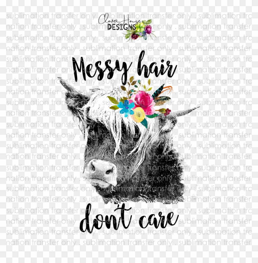 Messy Hair Don't Care - Messy Hair Don T Care Cow Clipart