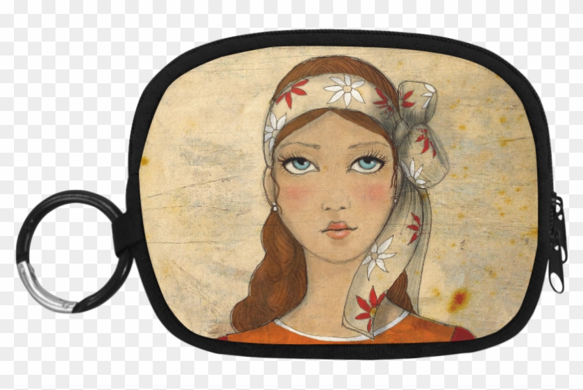 Boroka Beautiful Young Girl Woman Face Portrait Art - Handbag Clipart #3559435