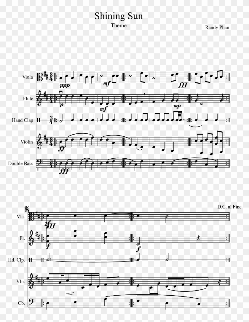 Shining Sun Sheet Music Composed By Randy Phan 1 Of - Sheet Music Clipart #3559714