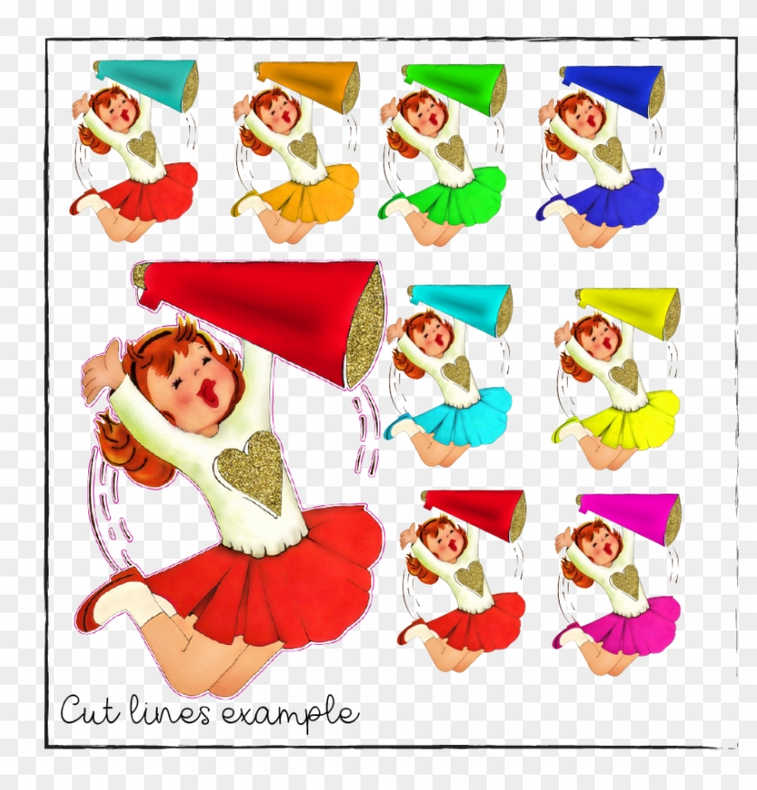 Sew Down South - Cheerleader Vintage Cartoon Clipart