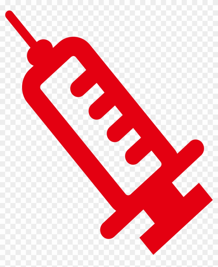Vector Syringe Red Medical Symbol - Syringe Vector Red Png Clipart #3560494