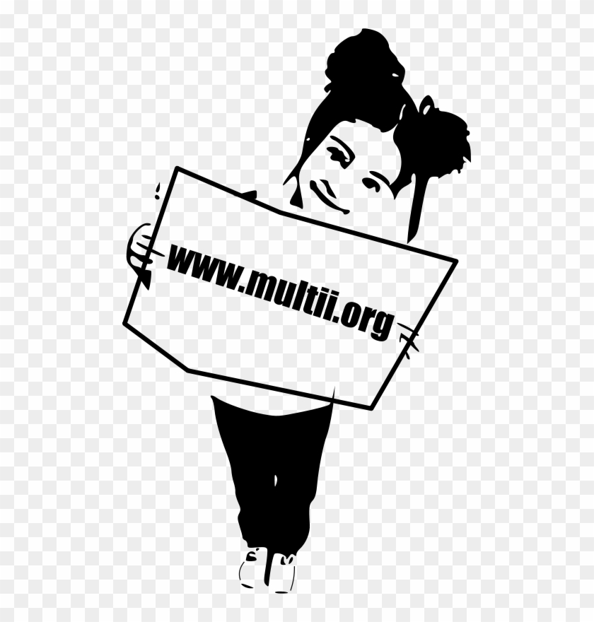 Holding A Sign Drawing Clipart