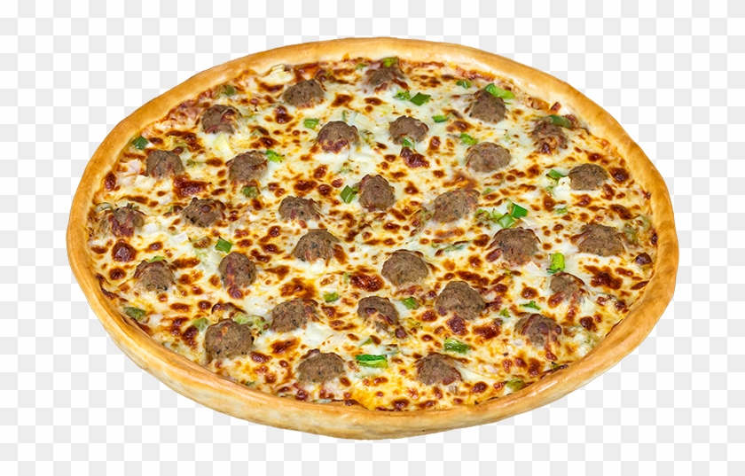 Pizza With Bacon Chicken And Meatballs , Png Download - Beef And Mushroom Pizza Png Clipart