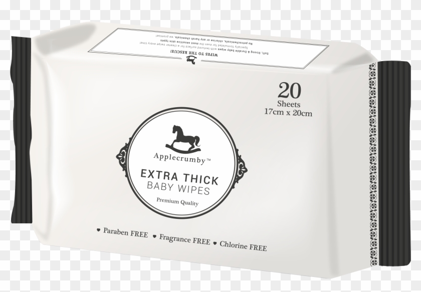 Applecrumby Extra Thick Baby Wipes 20s - Label Clipart