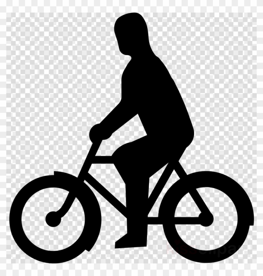 Person Riding Bike Clipart Bicycle Cycling Clip Art - Black And White Bike Png Transparent Png #3563154