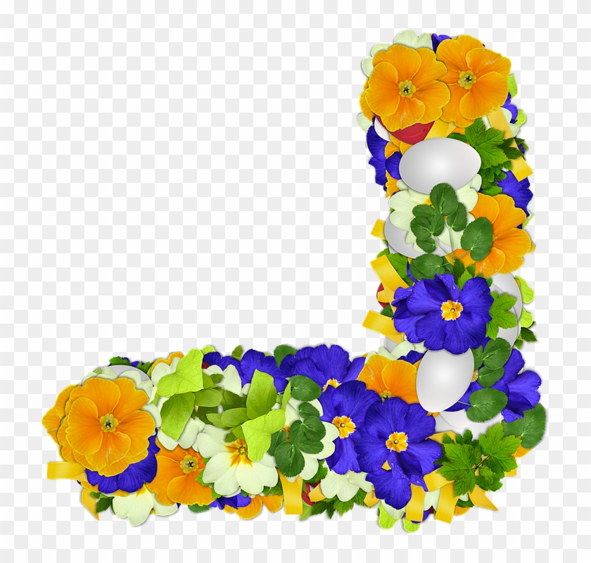 Flowers, Primroses, Png, Corner, Egg, Easter, Colors - Pansy Clipart
