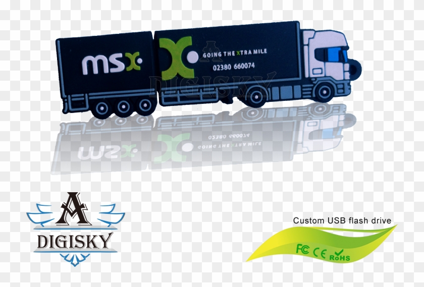 Long Cargo Truck Pvc Usb Memory Stick - Freight Car Clipart #3563762