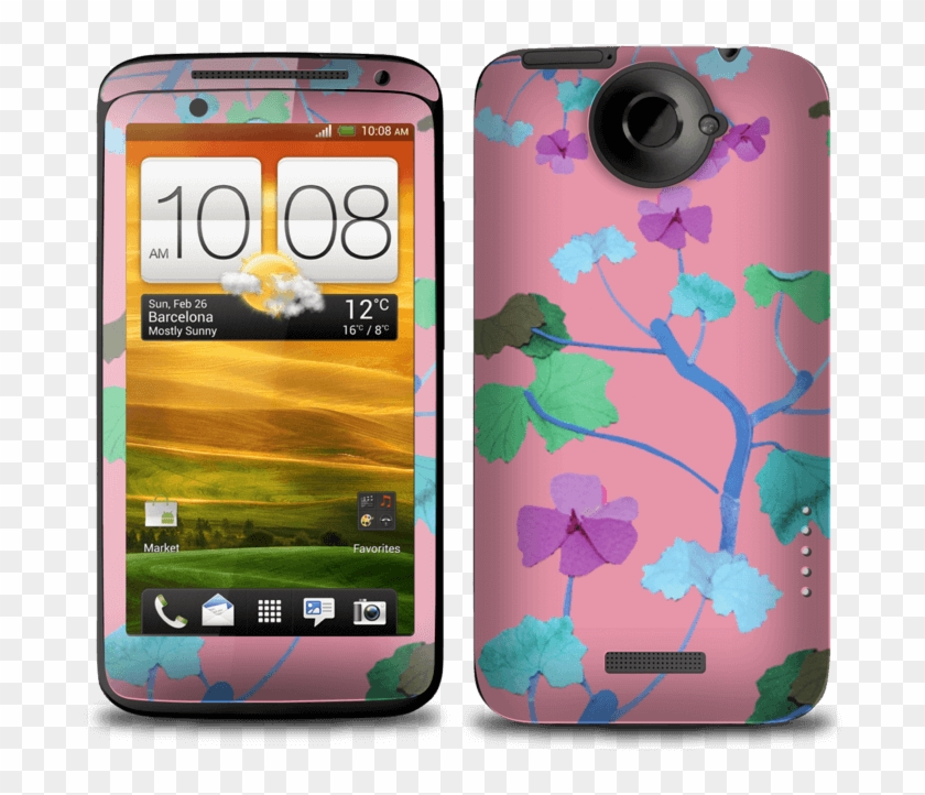 Pink & Colorful Flowers Skin One X - Htc One X Clipart #3563804