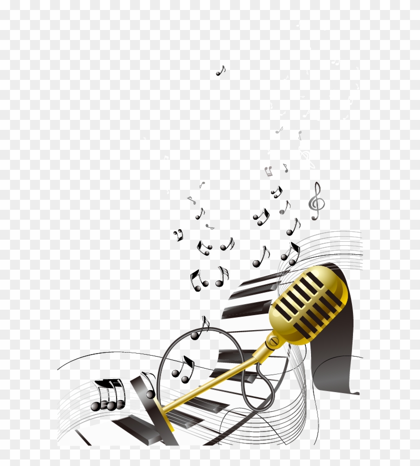 Png Transparent Library Download Keyboard Musicmicrophonekeyboard - Mic Music Png Clipart