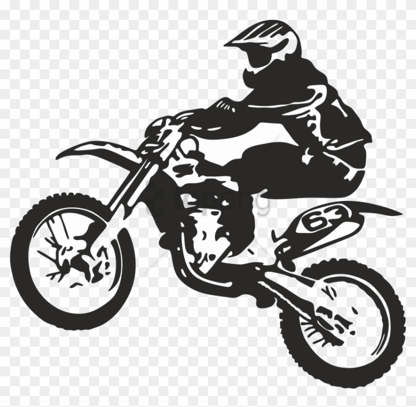 Free Png Dirt Bike Wheelie Logo Png Image With Transparent - Dirtbike Black And White Vector Clipart