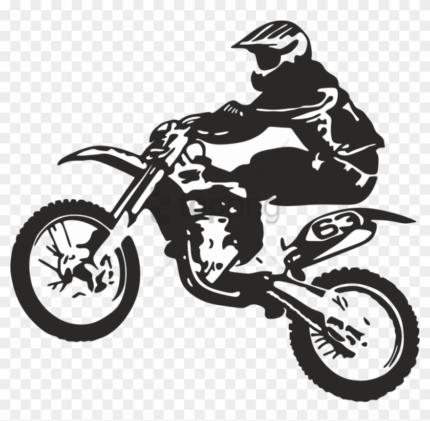 Free Png Dirt Bike Wheelie Logo Png Image With Transparent - Dirtbike Black And White Vector Clipart #3564343