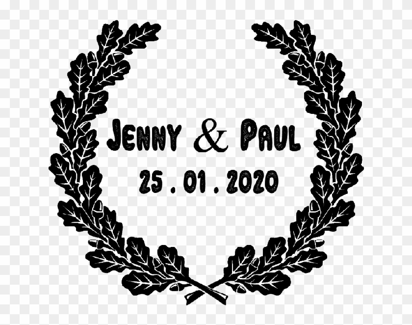 Oak Leaves Wedding Stamp - Couronne De Feuilles De Chêne Clipart