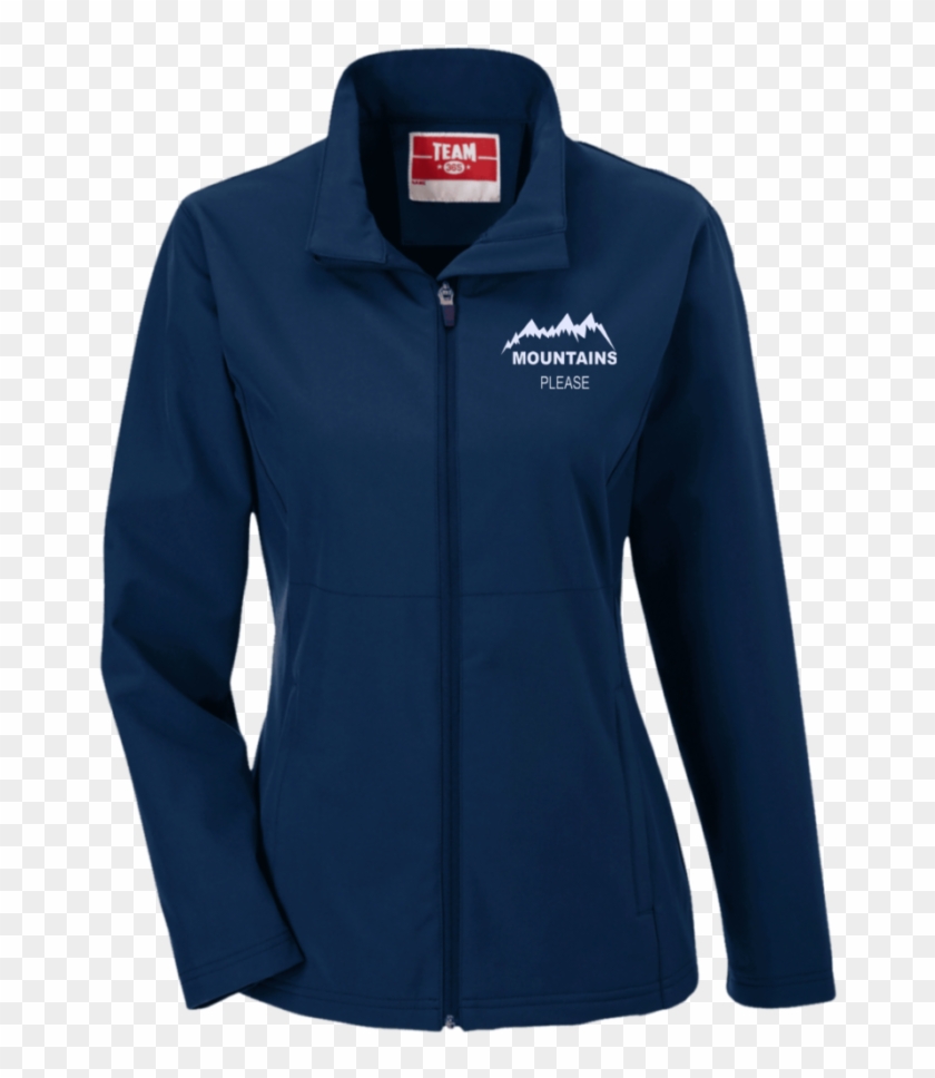 Mountains Please Women's Blue Soft Shell Jacket - Jacket Clipart #3565504