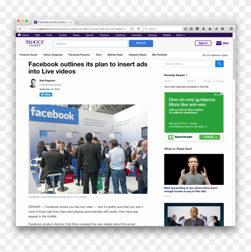 Yahoo Finance Facebook At Ona Post - Facebook Clipart #3565797